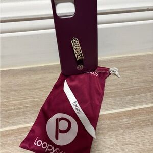 Loopy Case Burgundy with Leopard Loop Phone Case